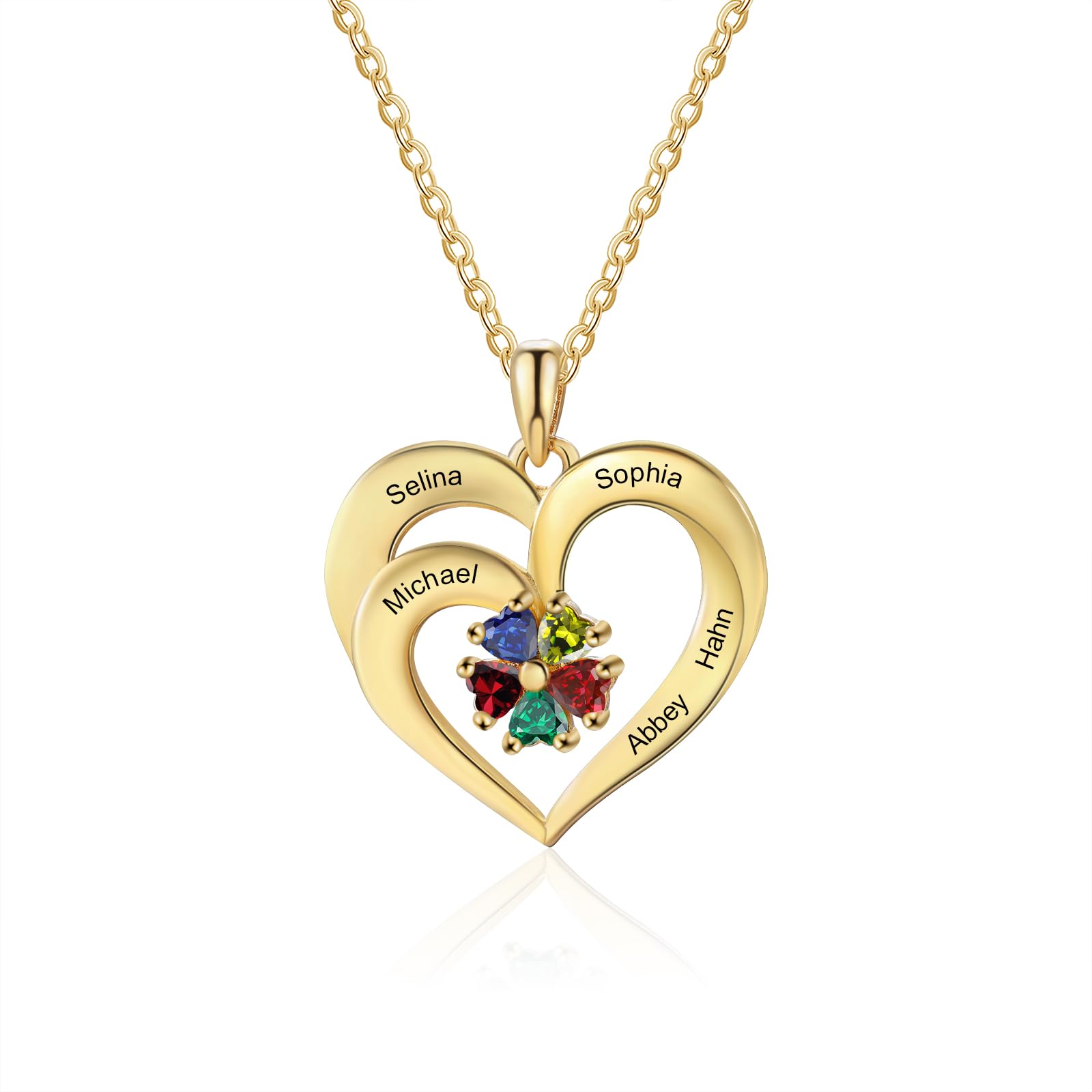 Jeweidea Personalisierte Namenskette 925 Sterling Silber Kette Damen Herz Anhänger mit Namen für Mama Oma Geschenk für Muttertag Valentinstag Weihnachten