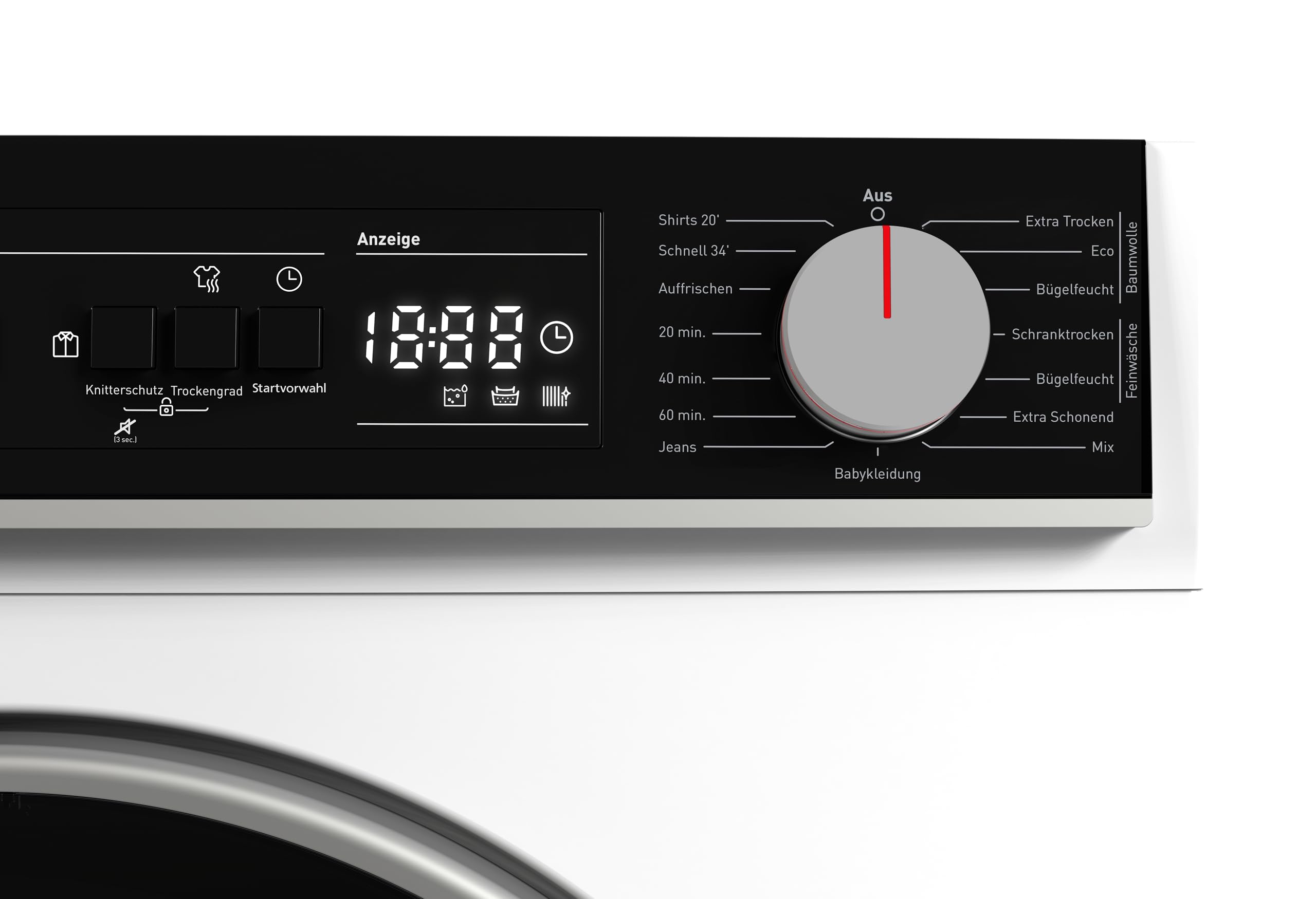 SHARP KD-NHA0S6GW1C-DE Wärmepumpentrockner (10 kg, EEK C), (15 Trockenprogramme, 20 Min. Kurzprogramm, Edelstahltrommel mit LED-Beleuchtung), Weiß