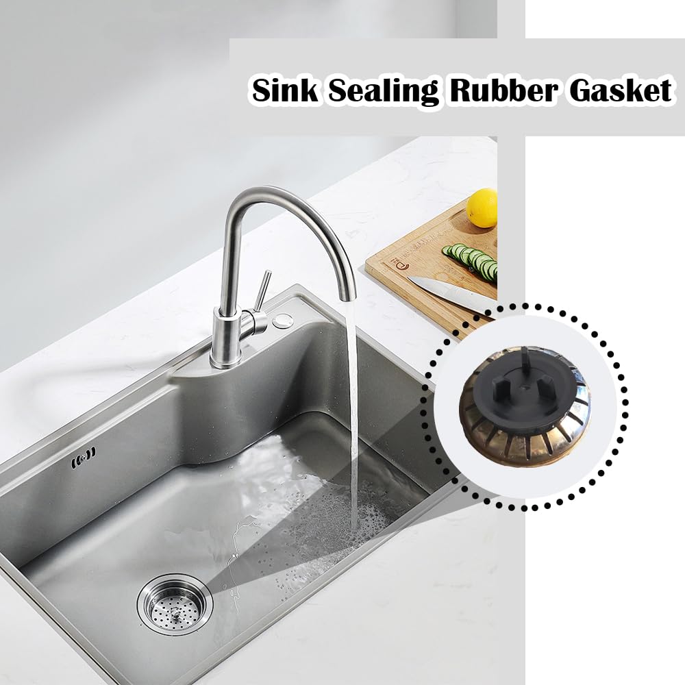 4 PCS Sink Sealing Rubber Gasket 55mm Sink Plug Rubber Seal Replaceable Sink Stopper Gasket Seal Kitchen Sink Accessories for Strainer Basket Sealing - Image 3