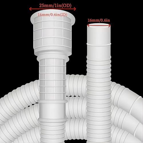 Miniatura 2 de Manguera de drenaje de aire acondicionado, manguera de drenaje portátil de CA, con abrazadera de conexión, kit de manguera de repuesto de CA y