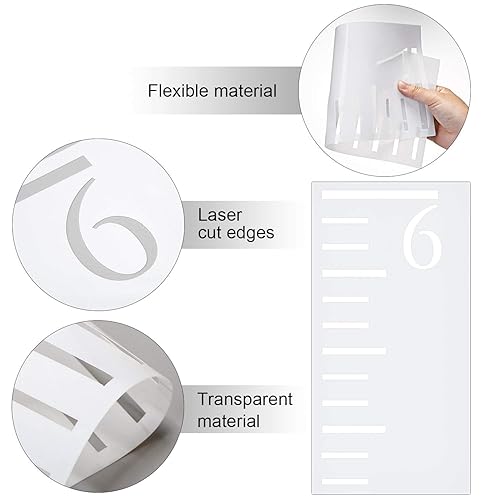 Miniatura 4 de Plantilla de tabla de crecimiento de 7 pies, tabla de crecimiento de altura para niños, plantilla de regla reutilizable para pintura sobre madera,