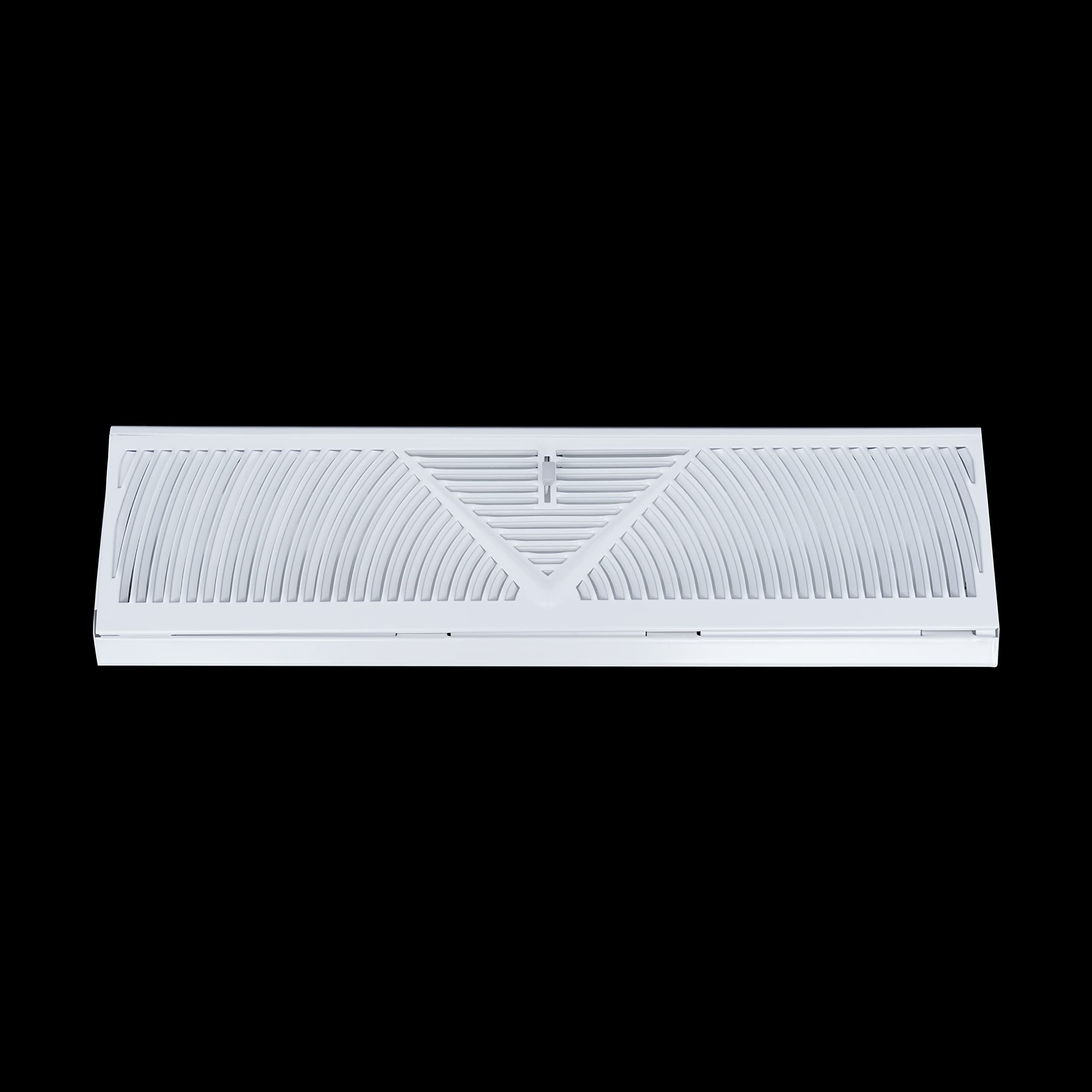 Handua 18" Corner Baseboard Return Air Grille | Round Type Air Flow Design | Register Vent Cover Grill | Adjustable Lever for Air Flow Control |White
