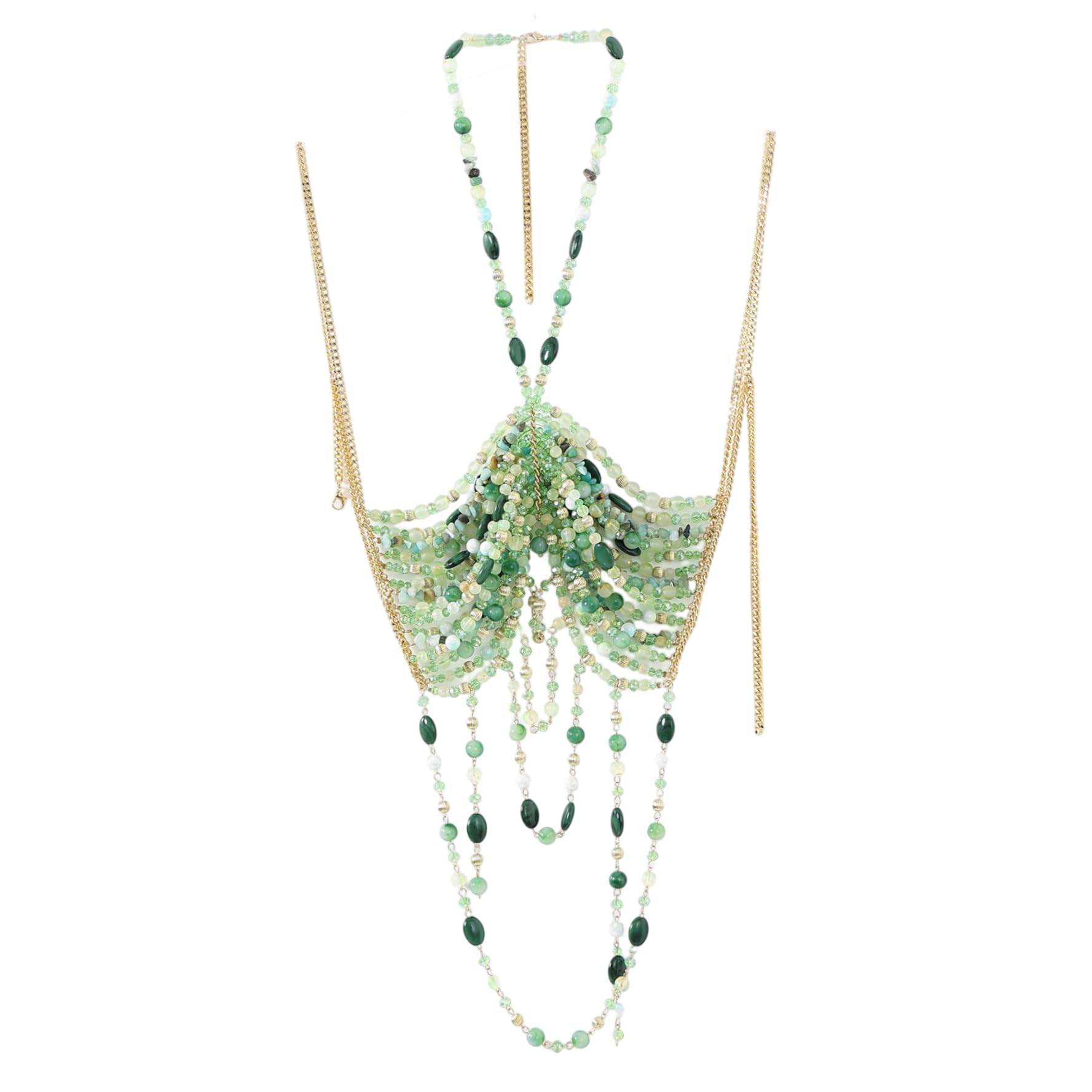 Top de bikini con perlas y cuentas de resina para fiestas vintage 6