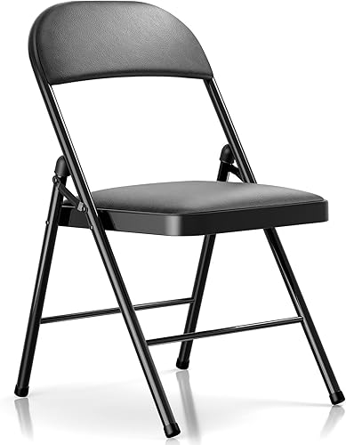 Miniatura 22 de Sillas Plegables con Asientos Acolchados - Paquete de 4 Sillas Plegables Acolchadas con Marco de Acero para el Hogar y la Oficina, Eventos en