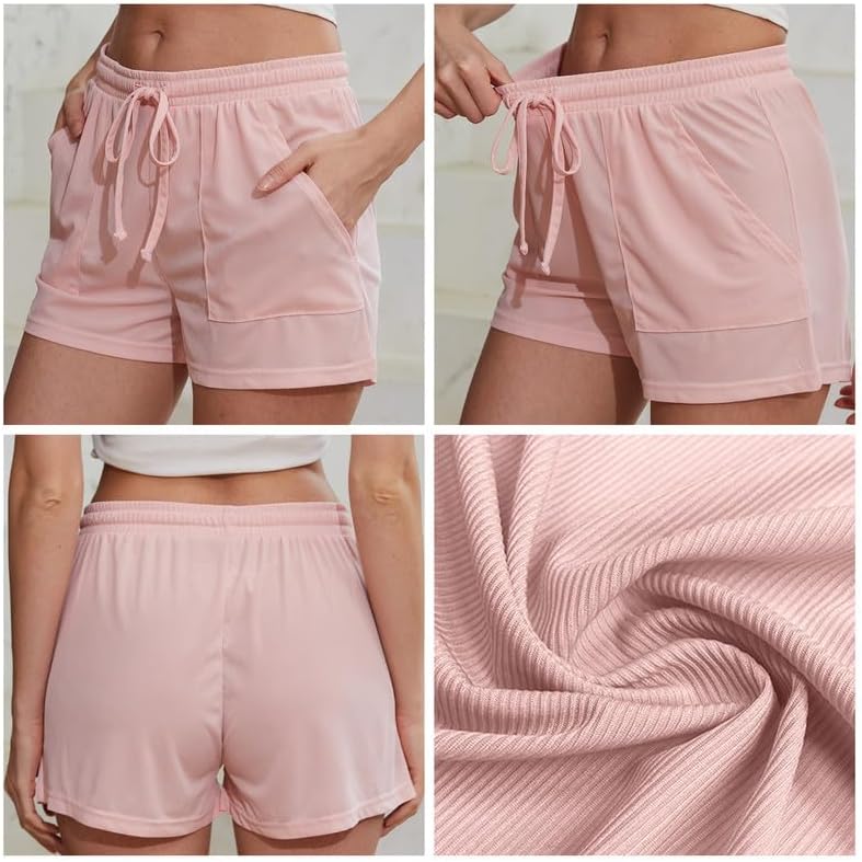LYCY Pajama Shorts for Women, Soft Sleep Shorts for Women Lightweight knit Summer Pj Bottoms(Pack of 2&3) - Image 6