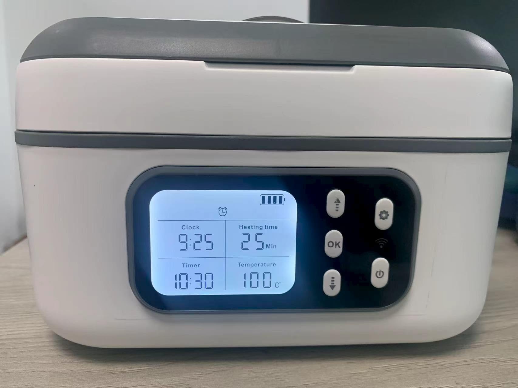 Dreamhigh Elektryczne pudełko na lunch 1,5 l, z akumulatorem, 24 000 mAh, elektryczne pudełko na lunch z szczelną konstrukcją i funkcją podgrzewania sterowaną czasowo do samochodu, pracy i na kemping