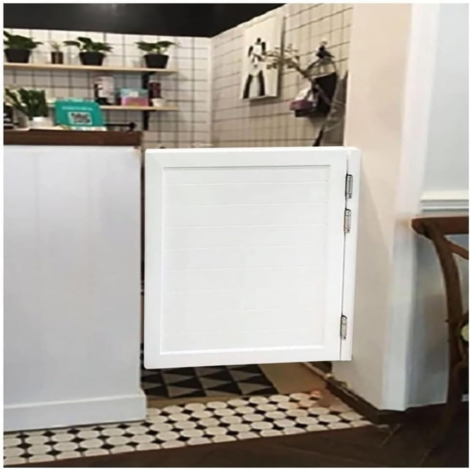 Porte Saloon battante en Bois, Portes De Café, avec Comprend des Charnières, Style De Balançoire Décoration, Taille Personnalisable,Blanc,50x80cm