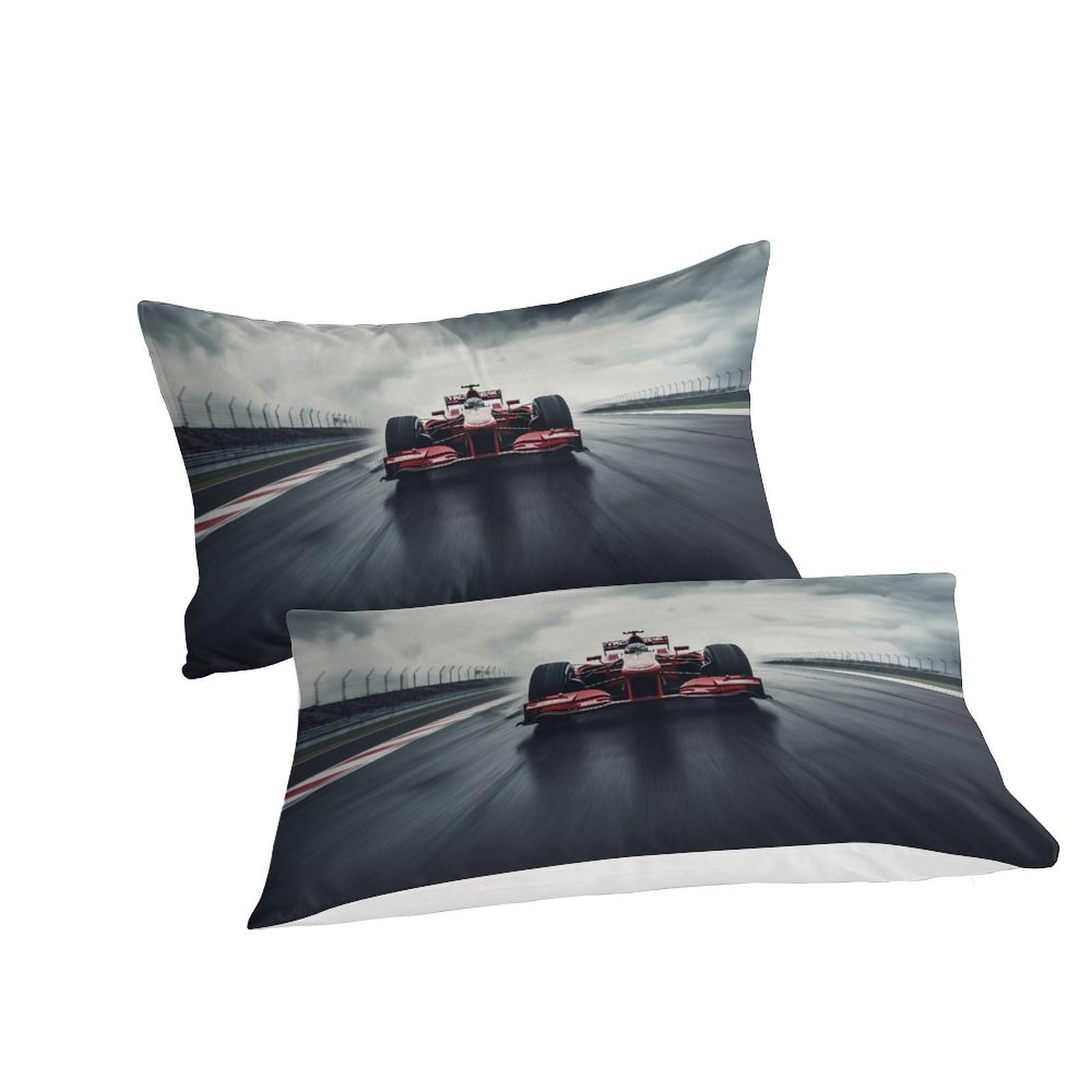 Formula da corsa Copripiumino 3D Stampa Digitale Corsa F1 Set Copripiumino 3 Pezzi Microfibra Morbido Con Cerniera E Federe Set Di Biancheria Da Letto Per Bambini Double（200x200cm）