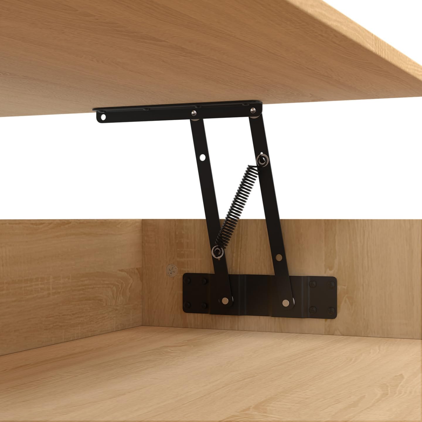 IDMarket - Mesa de centro cuadrada elevable EDEN de madera y negro