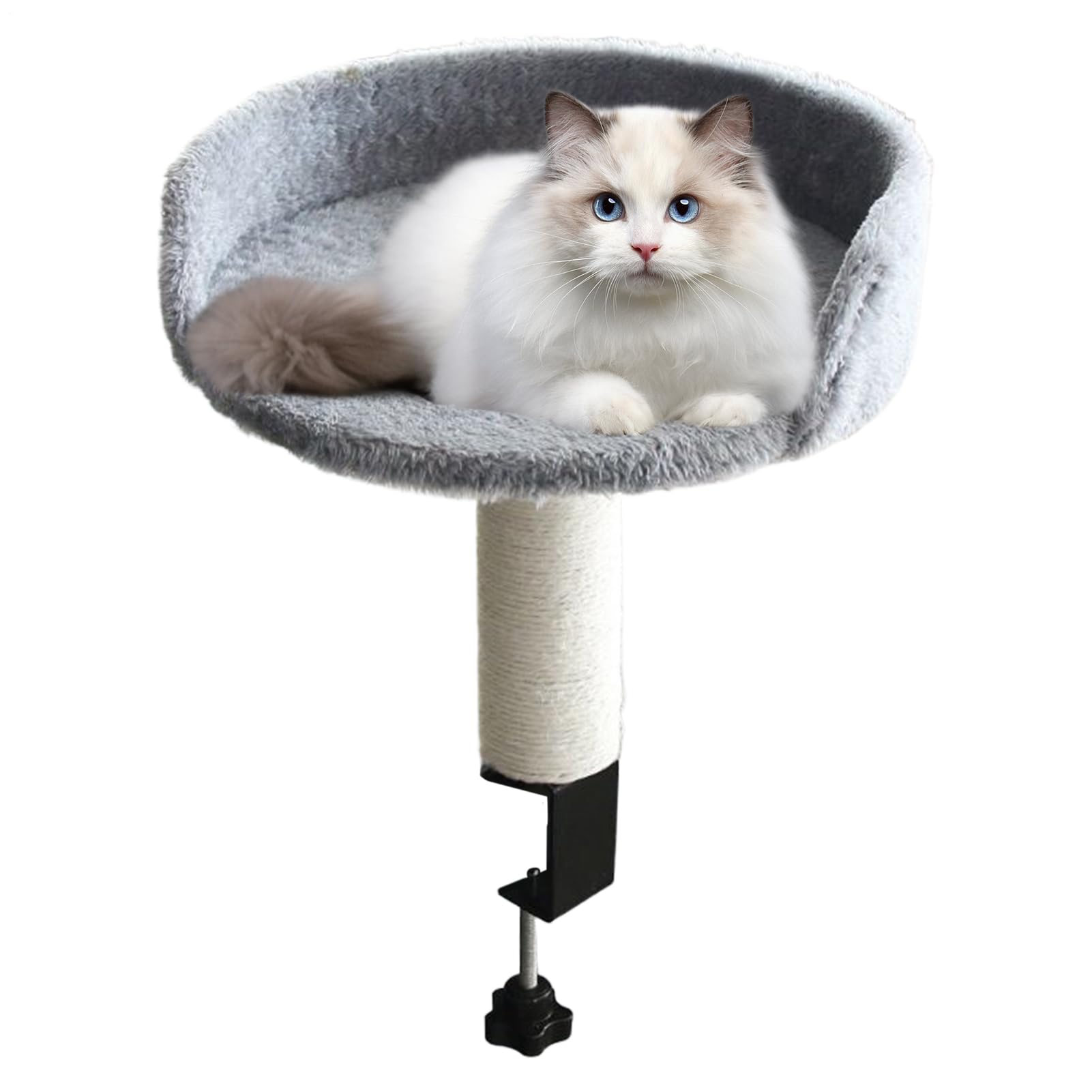 Cama para Gatos Montada En Escritorio Extraíble - Cama para Gatos Que Se Sujeta Al Escritorio - Colchón Suave Cómodo para Interior Dormitorio Sala Apartamento Hogar Mascotas Felinos