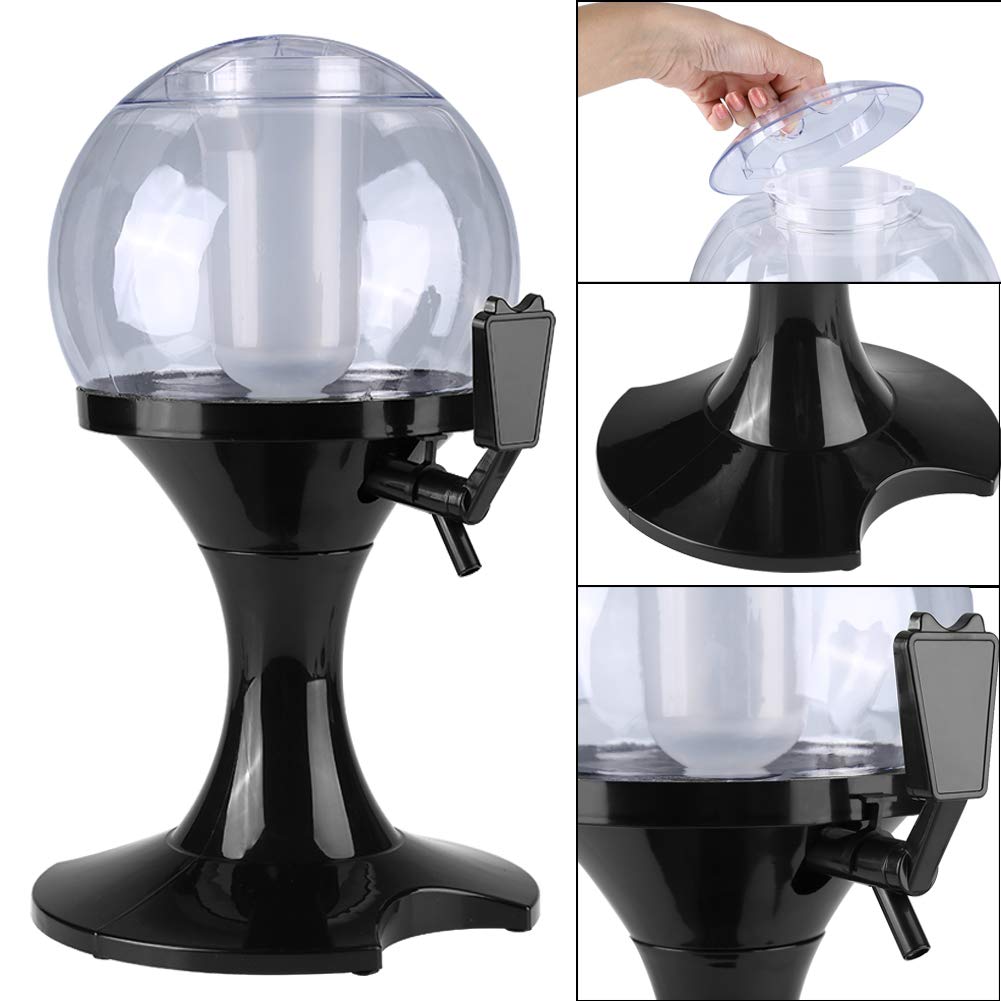 Spillatore di Birra da Tavolo, 3,5 Litri Dispenser Per Bevande Fredde Sferico con Scomparto Ghiaccio, Dispenser con Rubinetto Per Barbecue Party Restaurant Accessori Per Bar