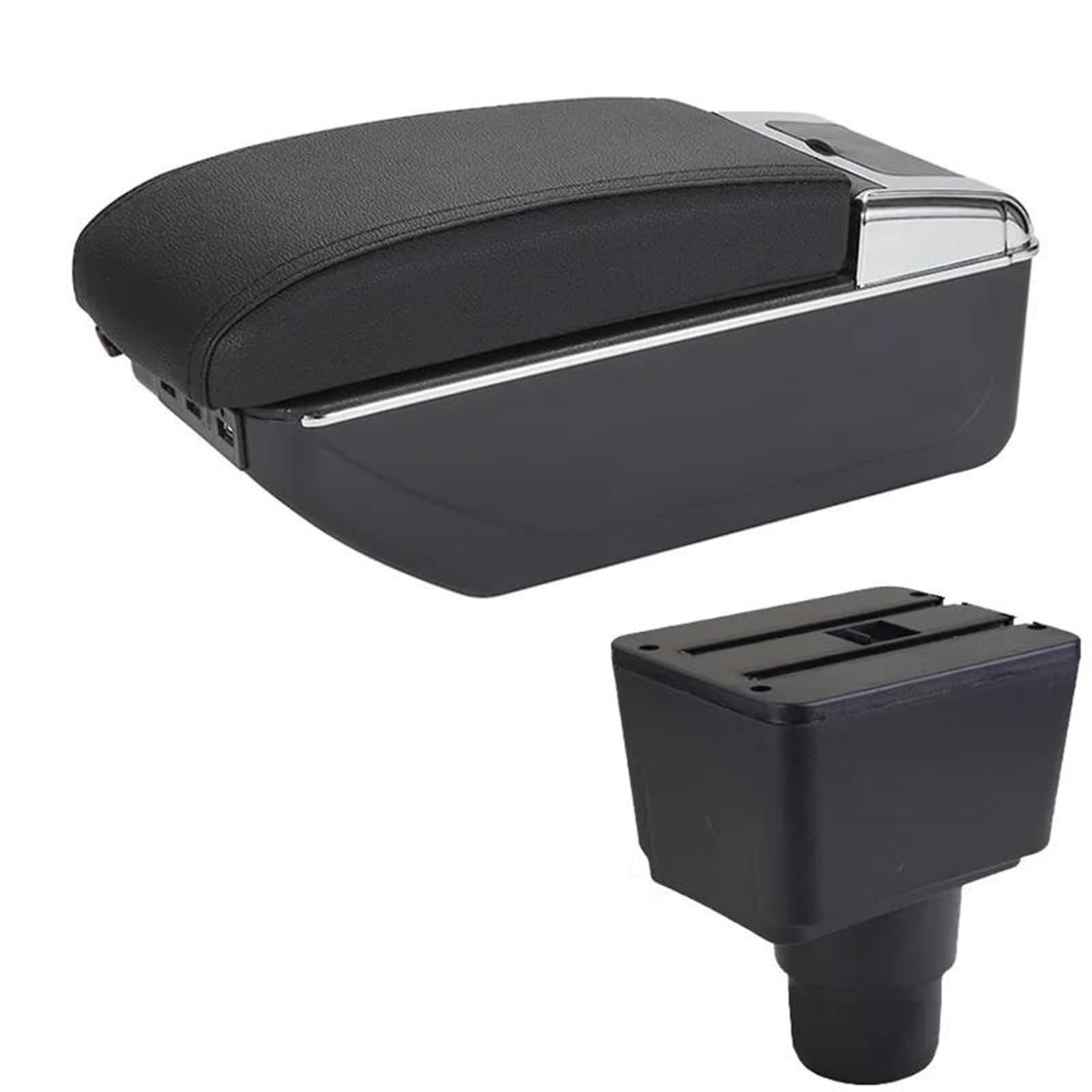 NOHEEU Car Armrest Box Accessories Interior Details Retrofit Storage For EcoSport 2018-2021(A2 Black line 7USB)
