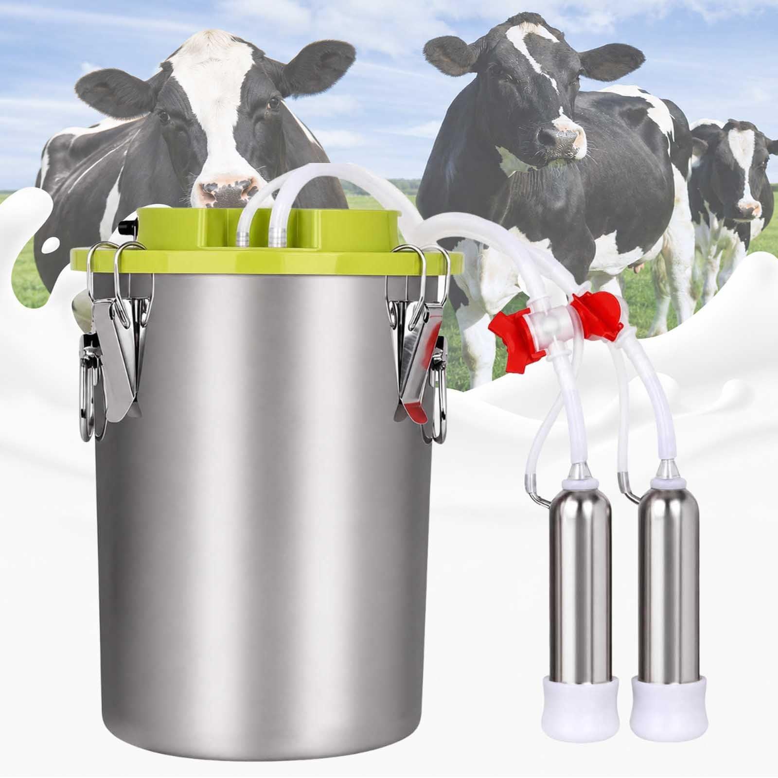 aromaoveite Cordless Milking Machine For Cows, 48w Portable Cow Milker With 12l/16l Stainless Steel Bucket, 43–46 Cycles/Min Pulsation, Auto Stop For Dairy Farms 16L-A