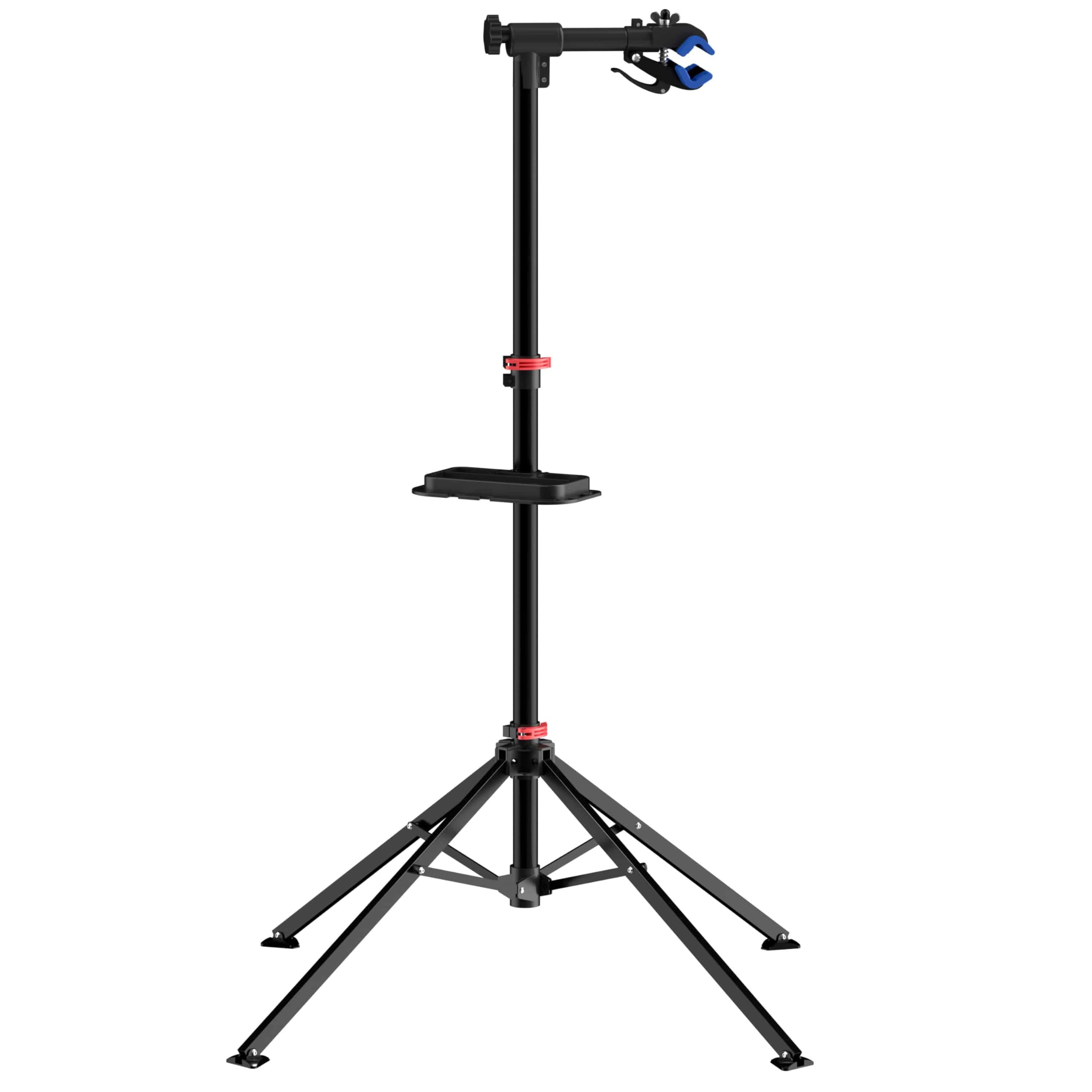 MONZANA® Caballete para Bicicleta Plegable Soporte Montaje Altura Regulable 108-190cm Barra Telescópica Giratoria 360° Estable con Bolsa Carga hasta 30Kg