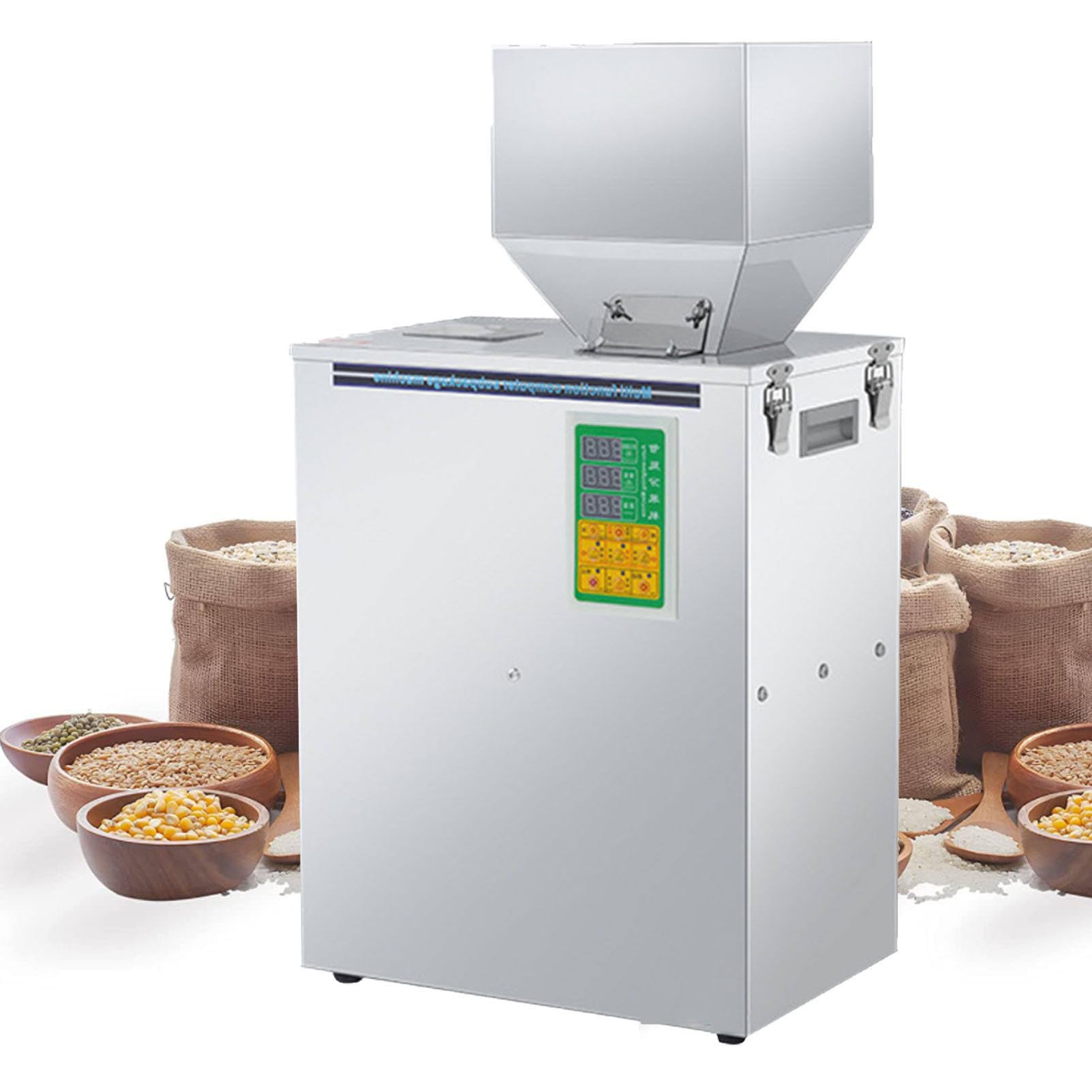 Oiyekntd Particle Filling Machine 500g/999g Particle Weighing Filling Machine Stainless Steel Automatic Powder Racking & Filling Machine Weigh Filler for Tea/Seed/Grain 500g