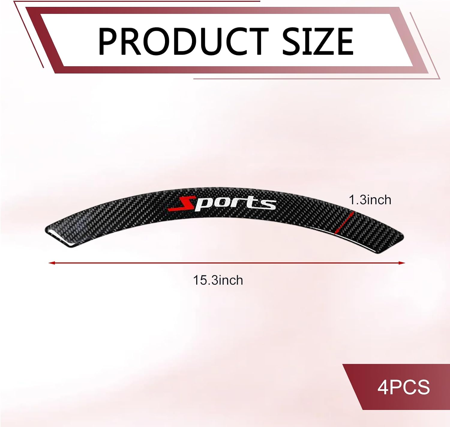 Car Fender Protector, 2PCS Carbon Fiber Wheel Arch Protective Stickers, Universal Self-Adhesive Automobile Wheel Arch Decorative Strips for Anti-Scuff (Black #Sport)