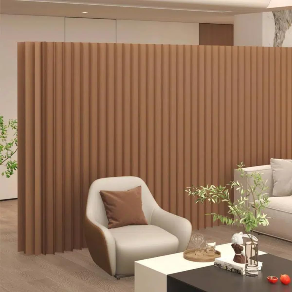 cendbirut Paper Room Dividers, Foldable Retractable Room Divider Wall, Paper Partition, Portable No Drill Partition Wall for Home, Office, Studio, Exhibition Store, Brown,118.1 * 78.7 * 16.5in