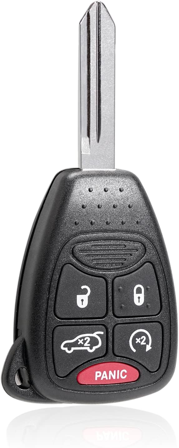 Unifizz 5-Button OHT692714AA Replacement Keyless Entry Remote Car Key Fob for Dodge Avenger 2008-2013 for Dodge Charger 2005-2007 with Door Key