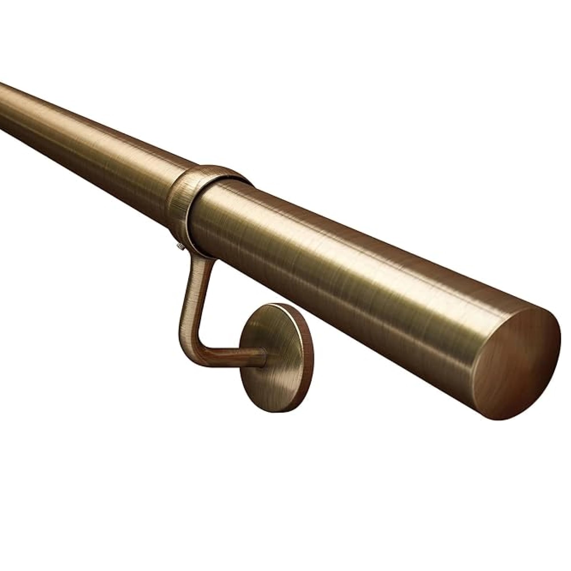 EAI Handrails for Stairs | Banister Hand Rail 3600mm | for Indoor Staircase Antique Brass | Kit with 3 Rails & 4 Handrail Brackets