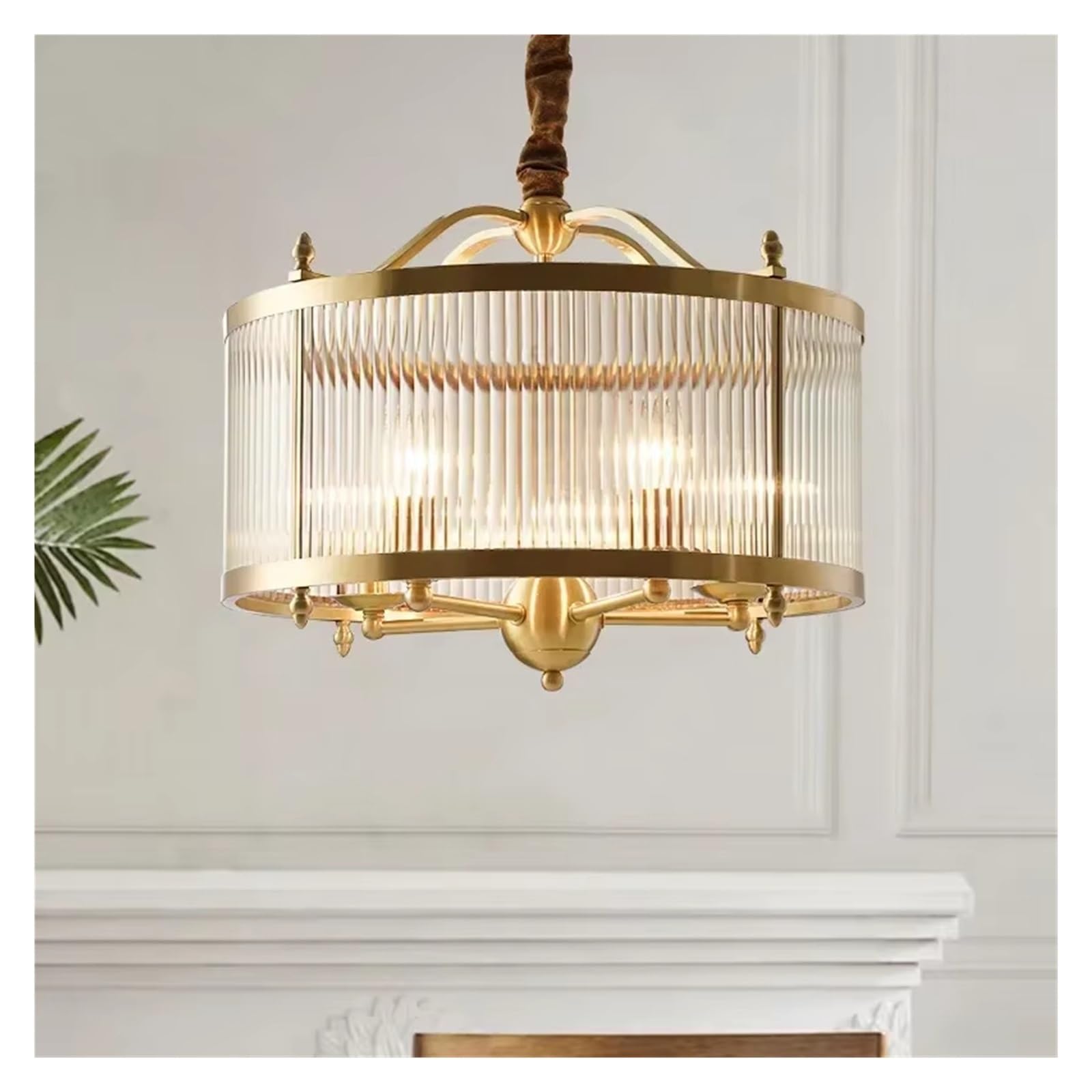 Olskfuh Size_name Modern Luxury Glass Chandelier Golden Copper Living Dining Bedroom Decor Ceiling Pendant Light Indoor Led Lamp Fixture,-D50 H45cm