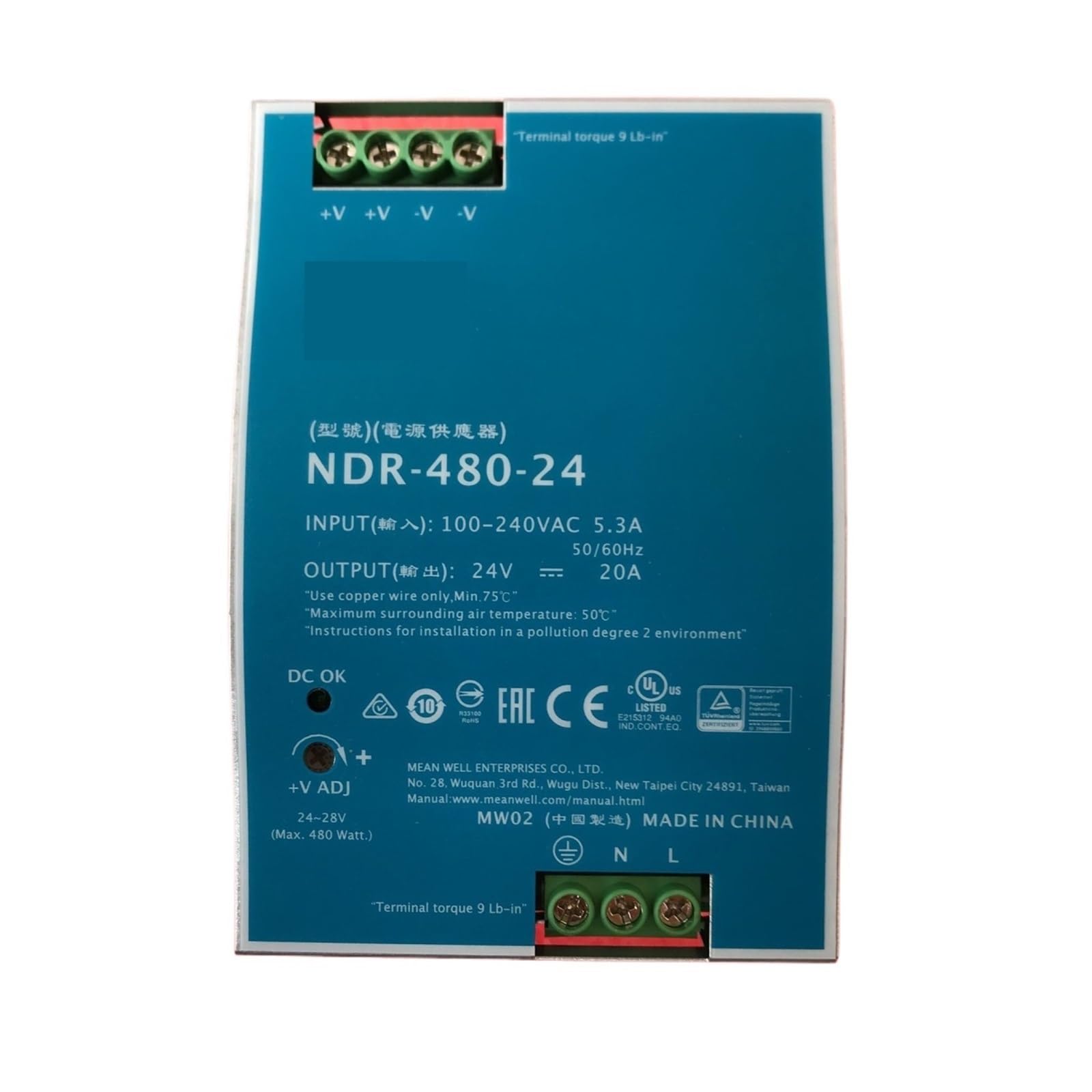 BRODEFUP 480W Single Output NDR-480-24 24V 20A