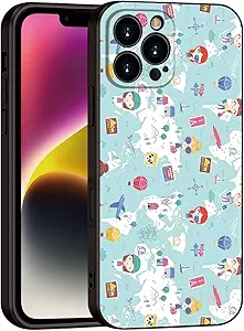 Cute Cartoon World Map Phone Case for iPhone 16 Pro Max - Soft & Shockproof Travel Style, for Girls & Women (B1-Cartoon Cute Girly)