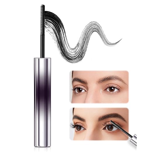 Mascara Black and Brown, 2025 Upgraded Makeup Super Lash Building Defines, Mascara Smudge-Proof Flake-Free Clump-Free for Sensitive Eyes, Ultra Volumising Separated Lashes (Black)