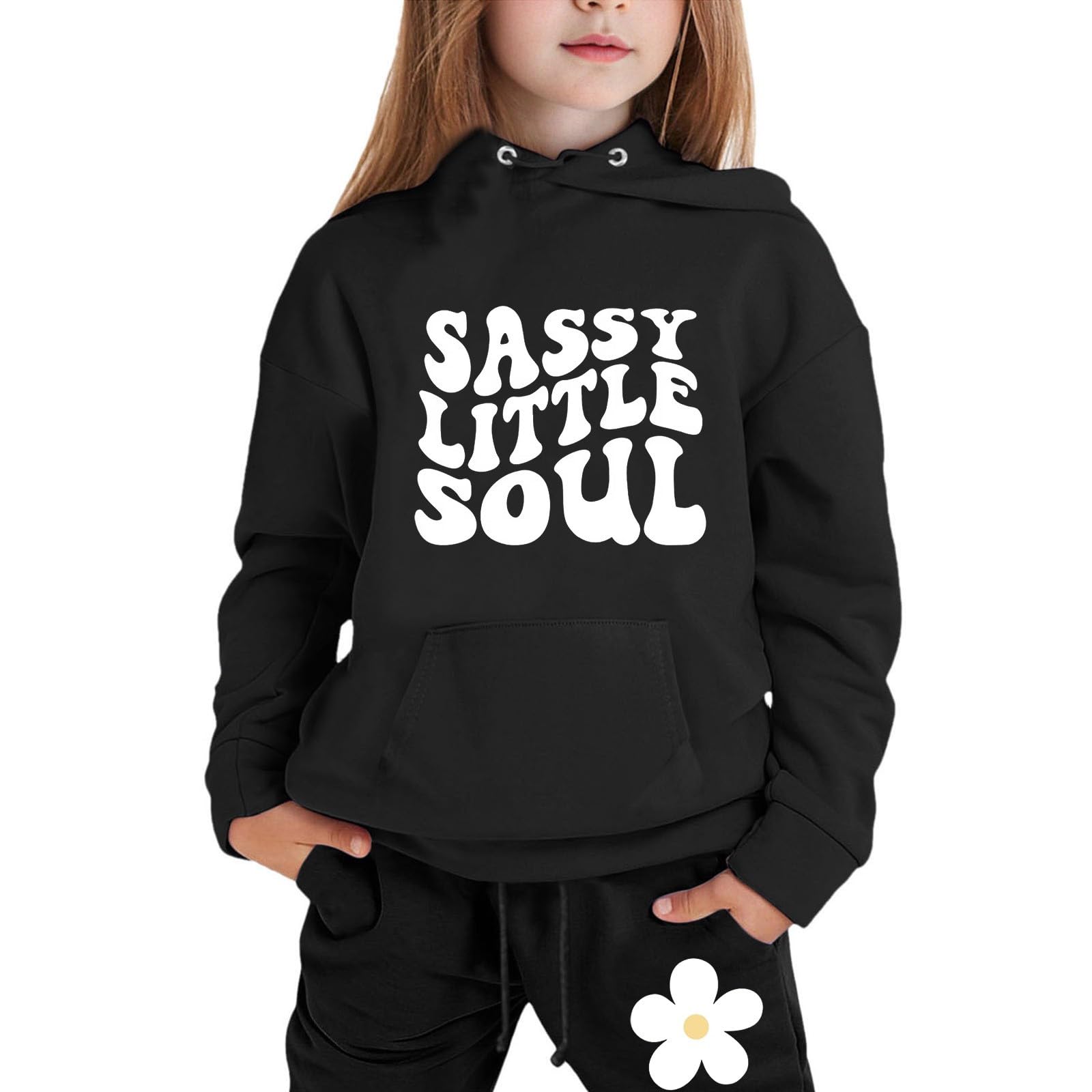 Ensemble sweat à capuche résistant pour enfants actifs vêtement décontracté noir