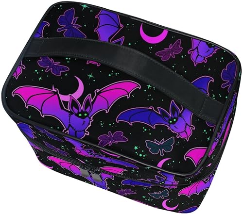 Miniatura 8 de ZOEO Estuche de tren de maquillaje, escamas de sirena moradas, peces de mármol, luz de verano, dorado, coreano, transporte, portátil, cremallera,