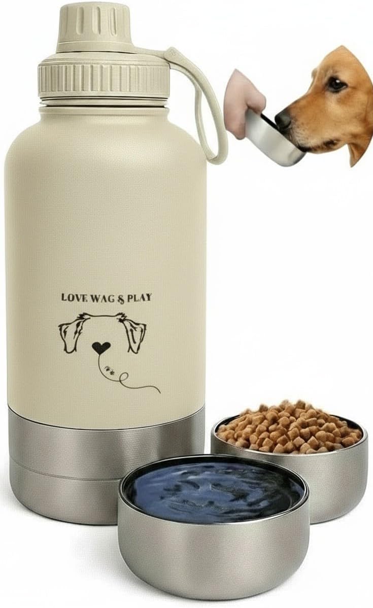 32oz Portable Dog Water Bottle & Bowl – Leakproof Stainless Steel 32oz Portable Dog Water Bottle & Bowl – Leakproof Stainless Steel