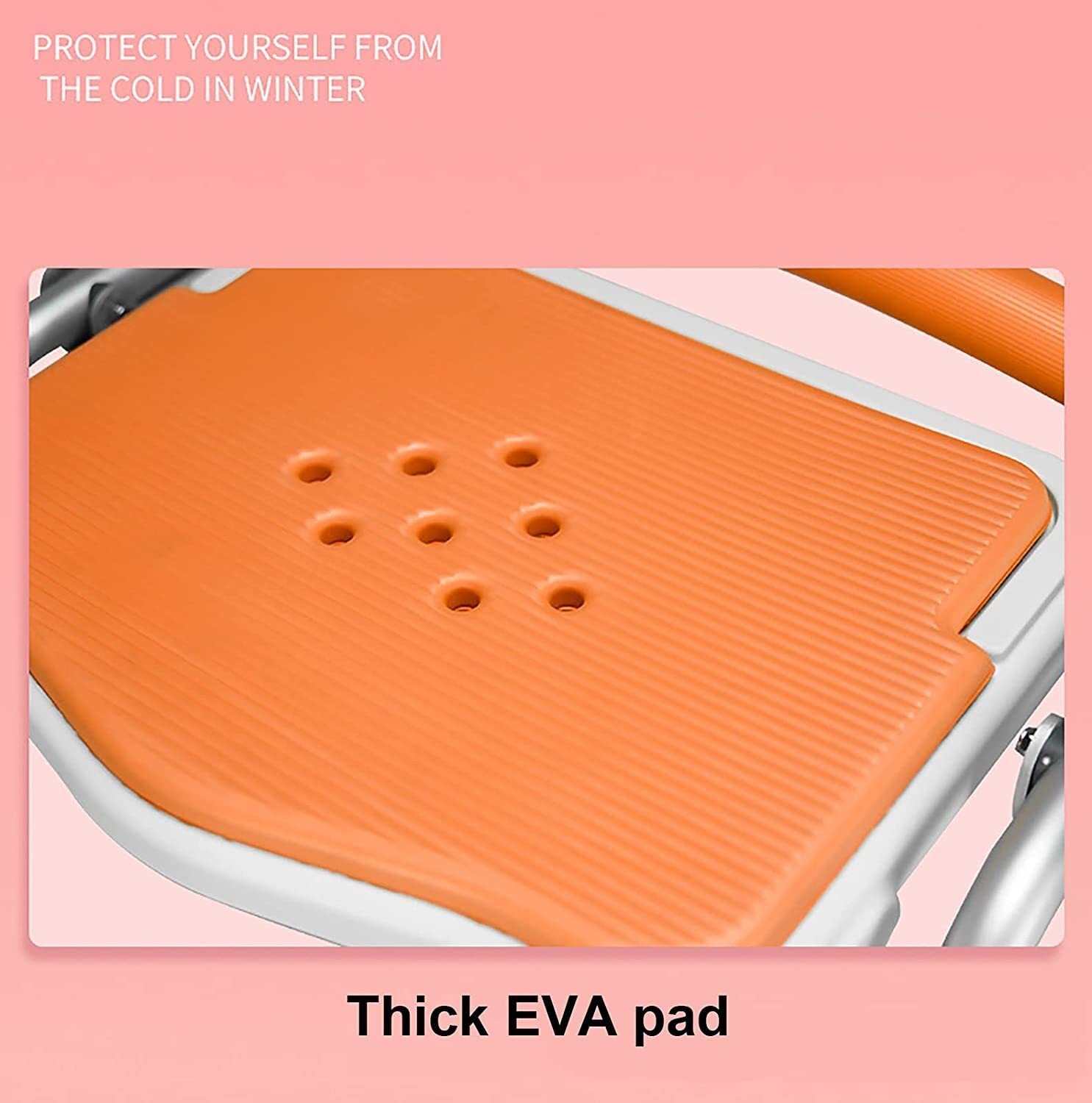 Silla De Ducha para Personas Mayores con Discapacidad, Silla De Bañera con Reposabrazos Acolchados, Respaldo Ajustable, Asiento De Baño Médico, Taburete De Ducha(Naranja-54 * 75Cm