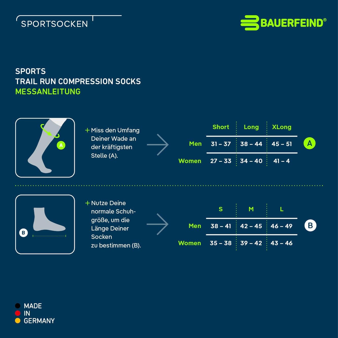 Bauerfeind Calzini da trail running "Trail Run Compression Socks"