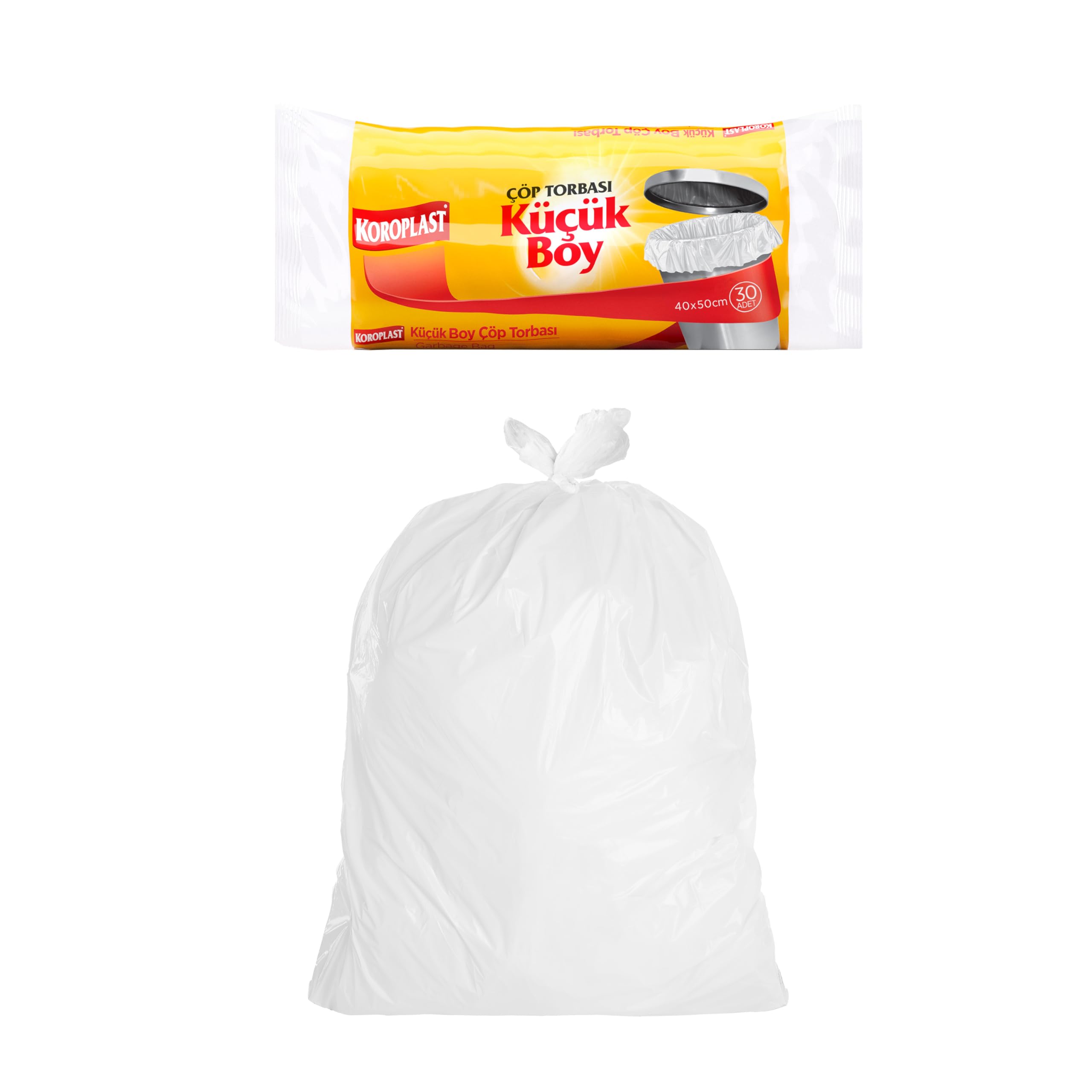 Koroplast Küçük Boy Çöp Poşeti 30'lu 40x50 cm, Sızdırmaz ve Yırtılmaz, Ekonomik Küçük Boy Çöp Torbası, Geri Dönüştürülebilir Atık Torbası, Doğa Dostu, Sürdürülebilir, Güçlü ve Dayanıklı Çöp Poşeti