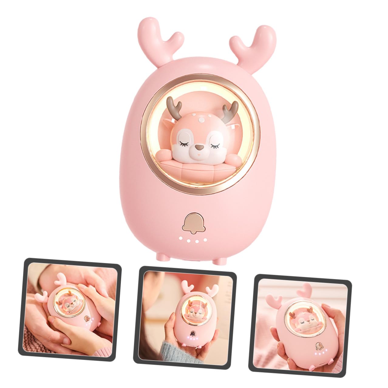 Toyvian Chauffe-Mains Rechargeable USB Portable Motif Animaux Dessin Animé, Mini Chauffe-Mains Électrique, Protection Surchauffe, Léger et Compact, pour Camping et Randonnée, Usage