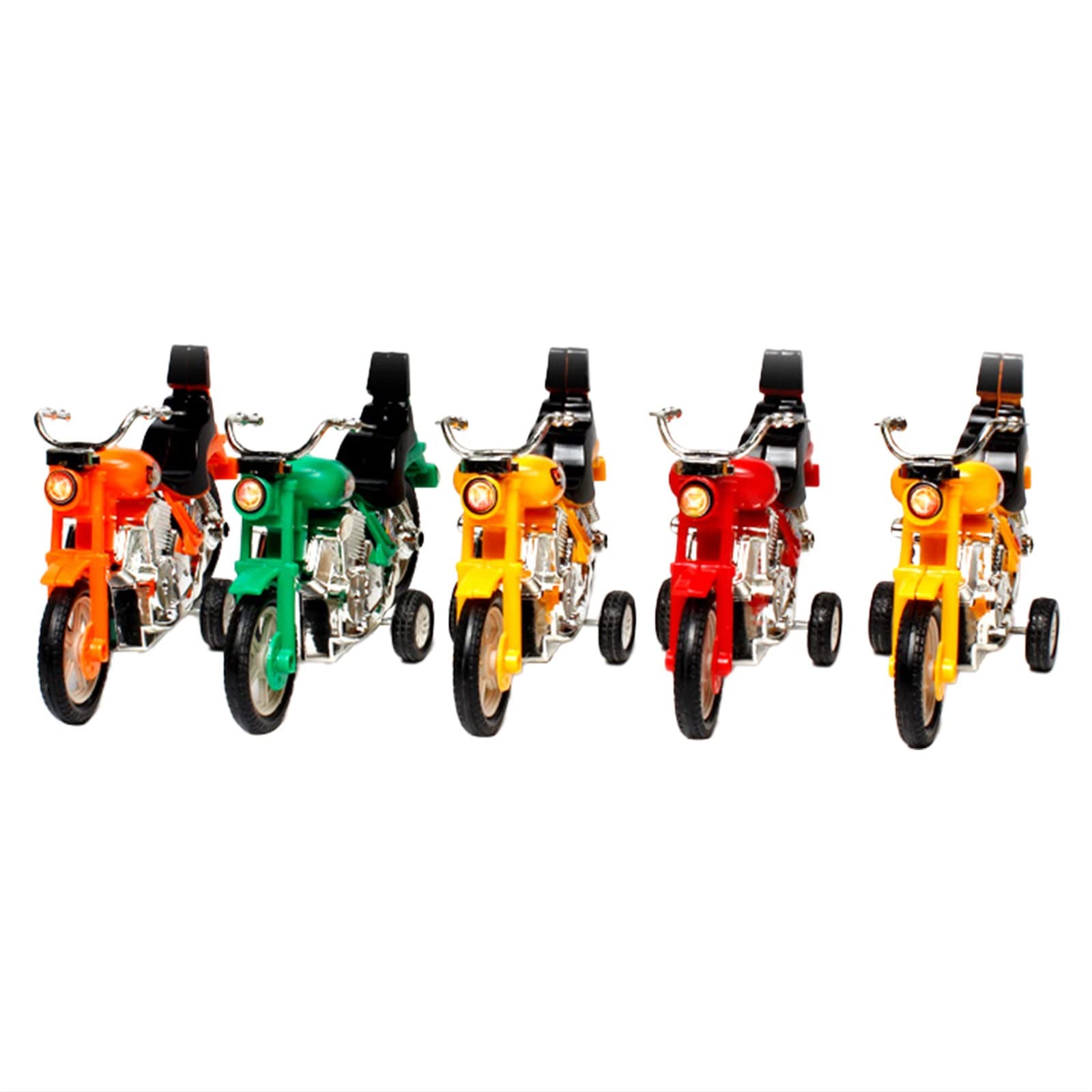 Motorcycle Toys For Kids Set Of 5 Push And Go Friction Powered Toy Motorbikes Cool Toys For Boys Girls Fun Birthday Party Favors Unique Cake Toppers Assorted Colors AzA491 (Clear, One Size)
