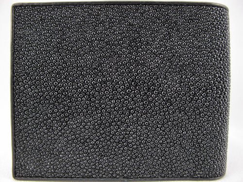 Genuine Stingray Shagreen Skin Leather Slim Bifold Wallet3
