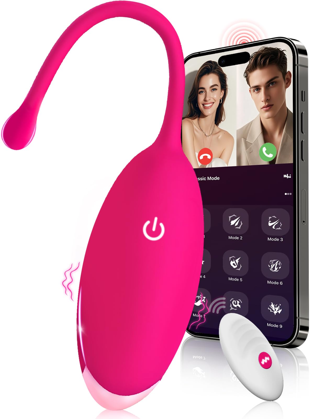 Vibratoreper Donna Professionale Mini Vibratore Con App, Ovetto Vibrante Donna Telecomando Wireless Vibratoriper Clotoride Sex Toys Vibratori Piccolo Sexytoysys Coppia（PINK）