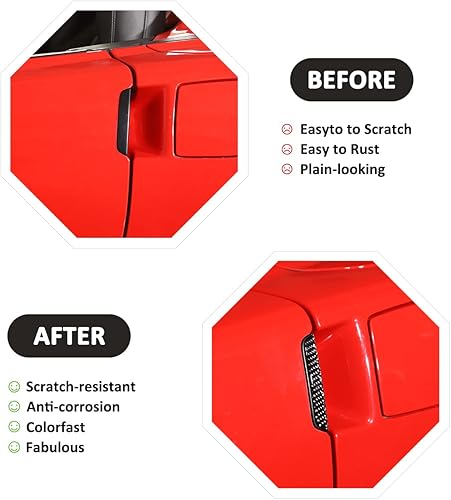 Miniatura 2 de Adhesivo de fibra de carbono suave para manija de puerta de automóvil compatible con Chevrolet Corvette C6 2005-2013 adhesivo para manija exterior,