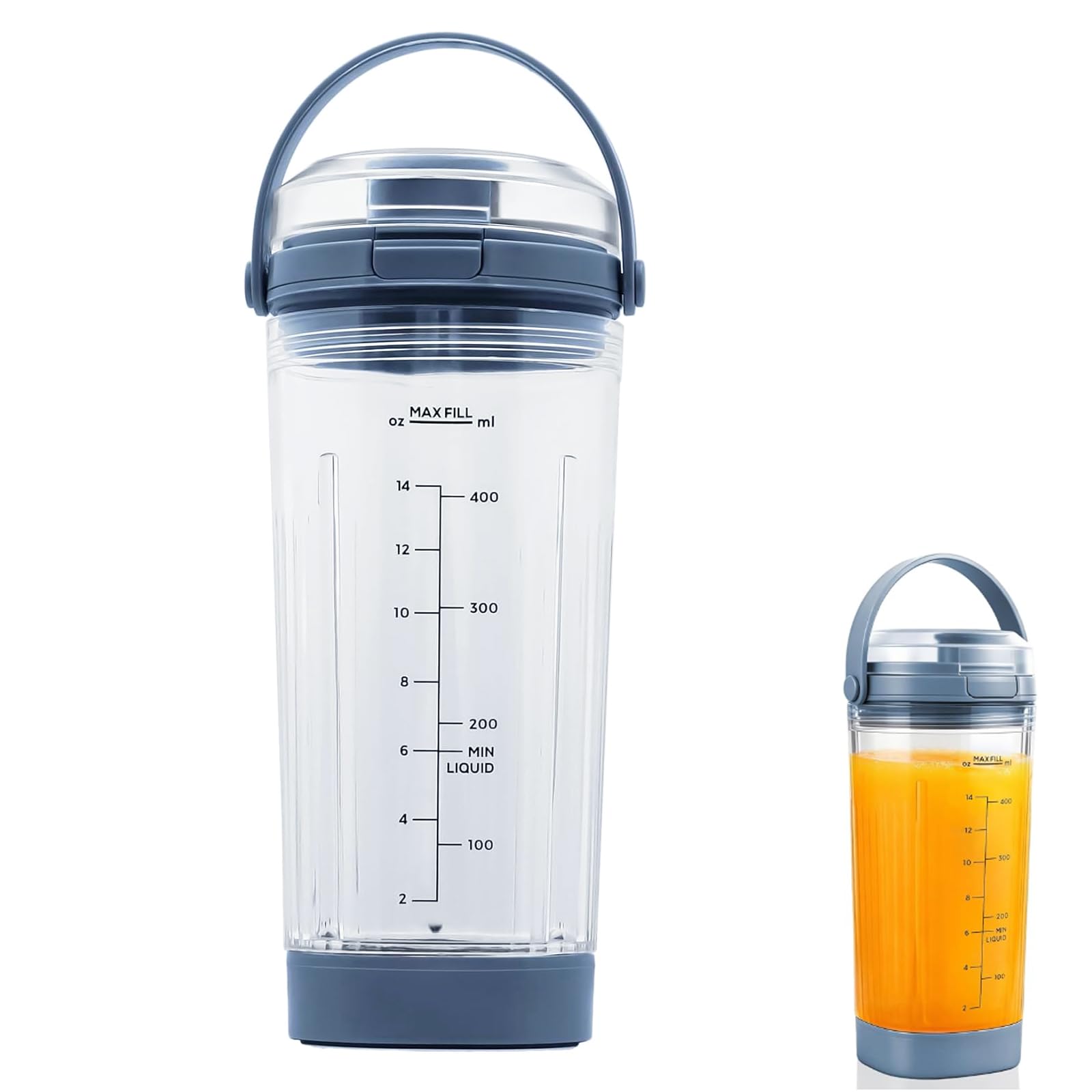 Yuragim Zestaw kubków do miksowania, akcesoria do przenośnego miksera smoothie, 530 ml, kubek zapasowy z pokrywką do picia i zabezpieczeniem przed wyciekiem, kompatybilny z serią BC100/BC151, łącznie