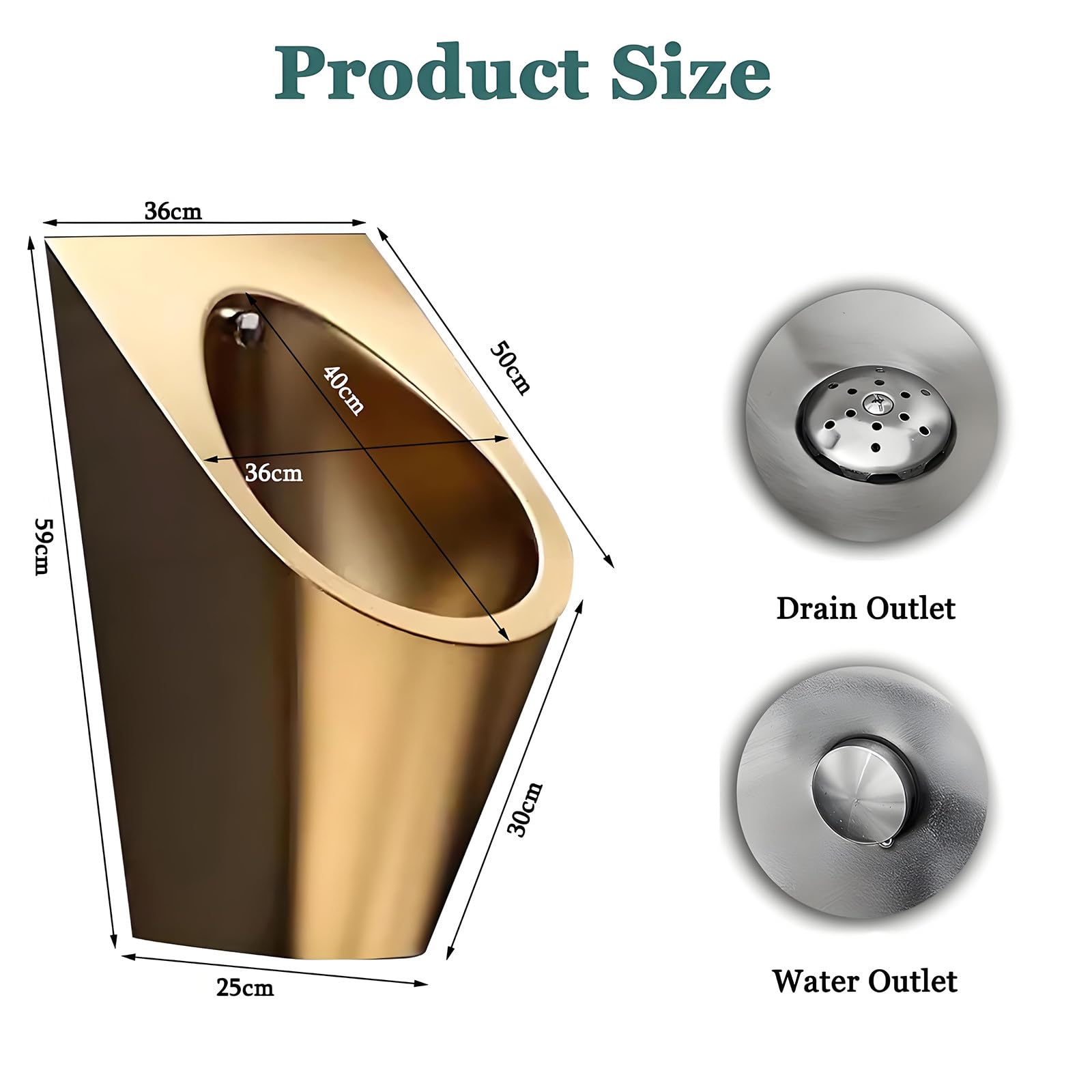 MRKU Urinario automático de Pared con Sistema de Descarga por inducción, Ideal para hogares, hoteles y Bares.