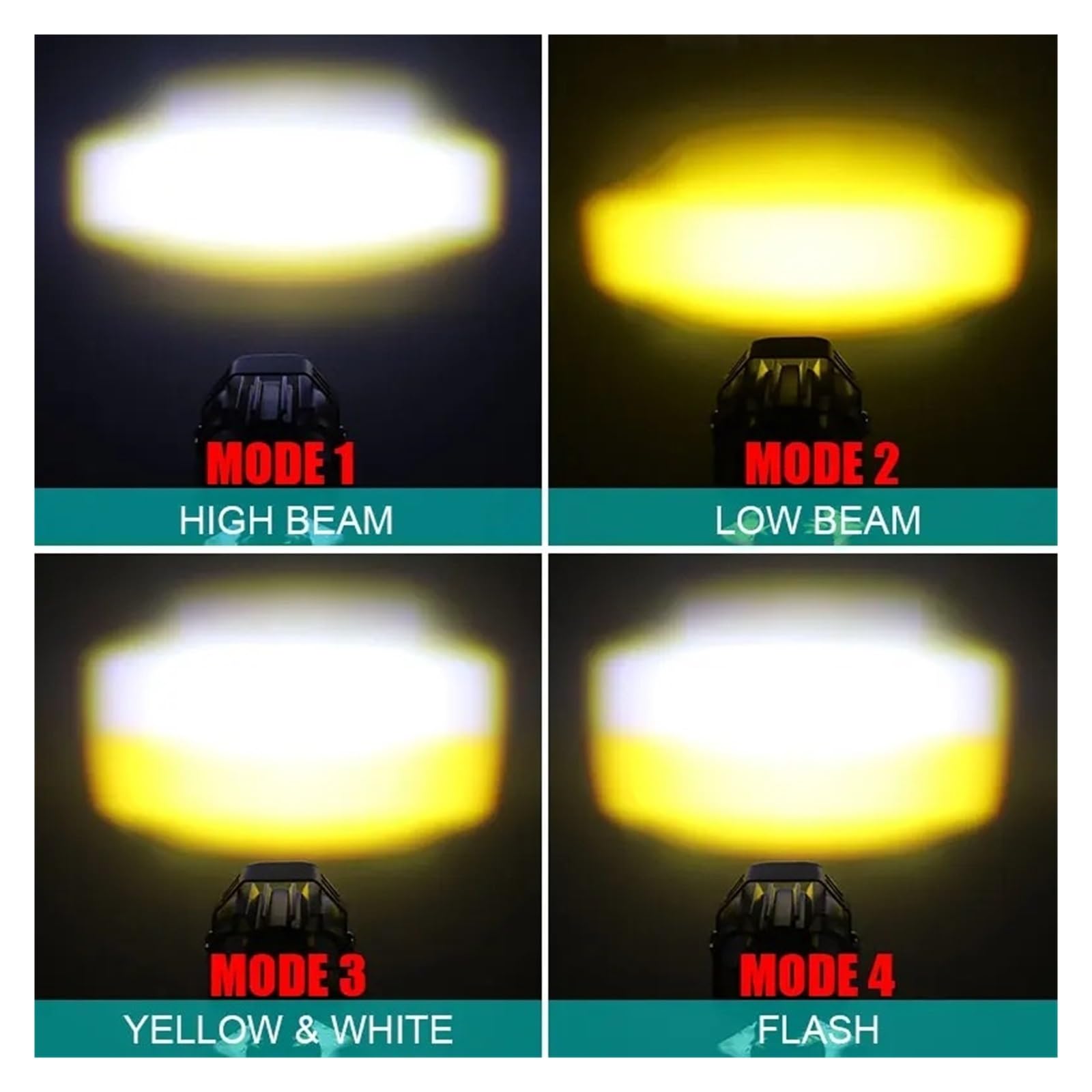 Pour ATV Pour UTV Camion Vélo Scooter 10V-60V Double Couleur LED Moto Phare Auxiliaire Antibrouillard Clignotant Projecteurs Phare De Moto