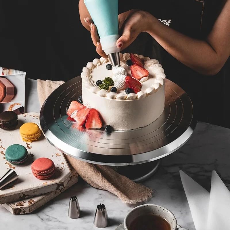 Turntable for Cake Decoration Cake Stand Smooth Rotating Metal Turntable for Cake Icing and Decorating 1