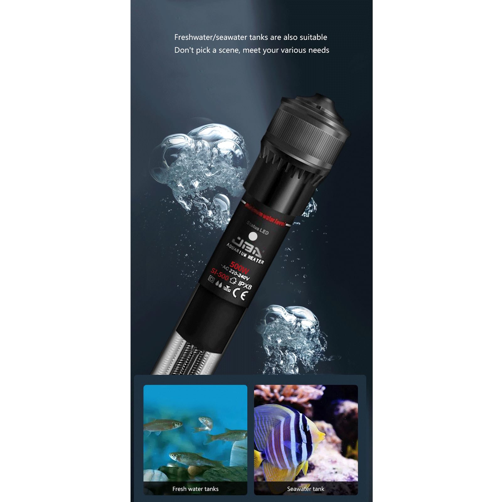 Asta riscaldante per Acquario per Acquario Riscaldatore Automatico a Prova di Esplosione a Temperatura costante, 100 W (100 W)