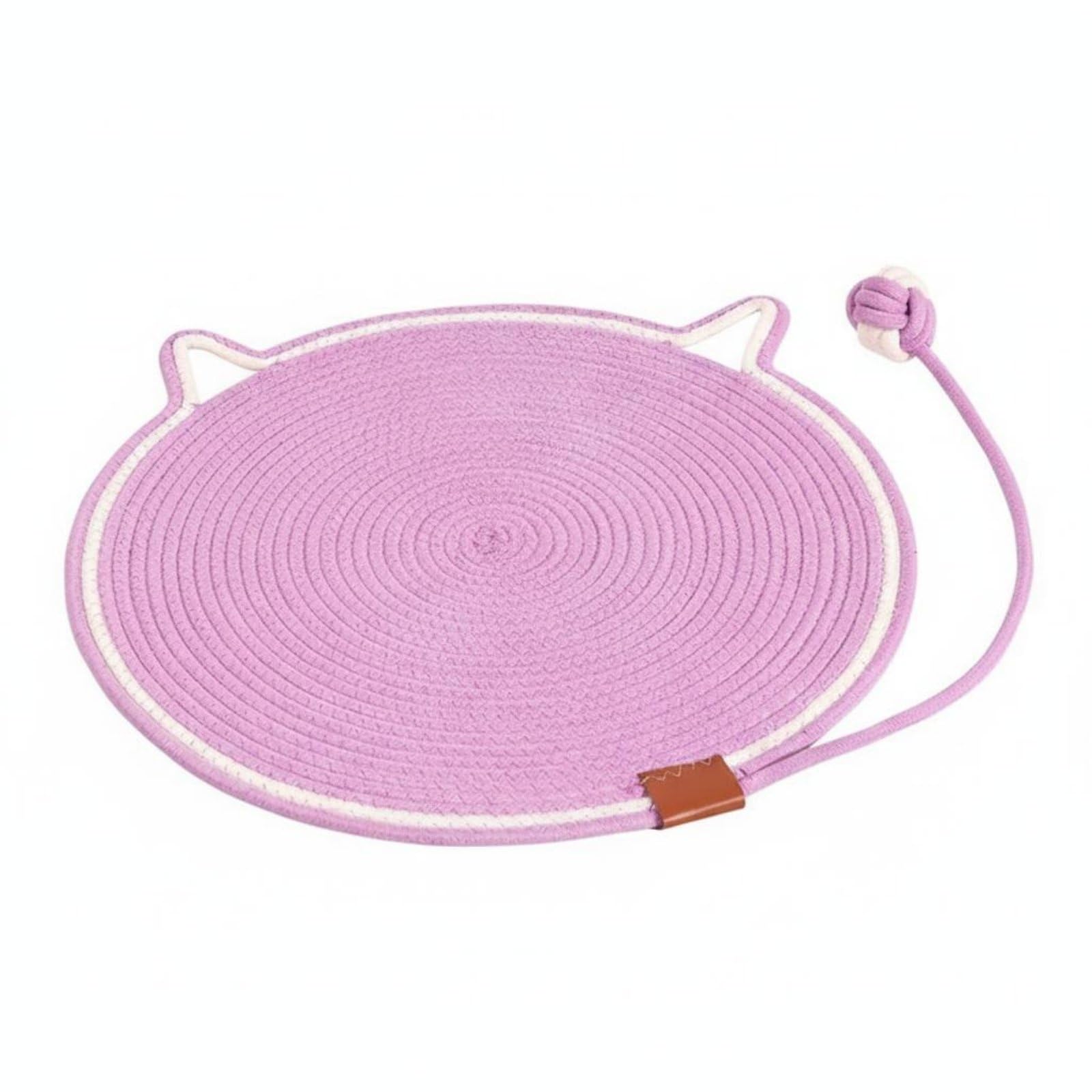 Tappetino Tiragraffi per Gatti Tappeto Tiragraffi Cuscino Stuoia per Mici con Corda Intrecciata Traspirante Riposo E Gioco Facile da Pulire Adatto per, Pink, 60CM