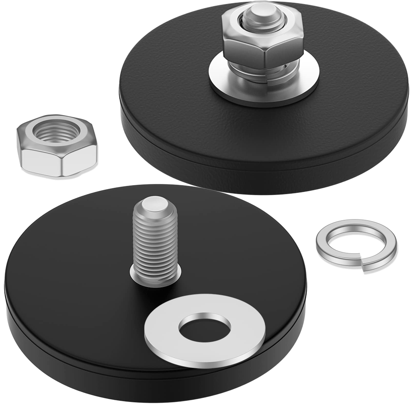88MM and 100LBS Bolt on Anti-Scratch Neodymium Magnets with M8 Threaded Studs and Nuts - 2Pack Stud Magnet for Signal Light Mirror Camera License Magnetic Mount — Amazon image 9