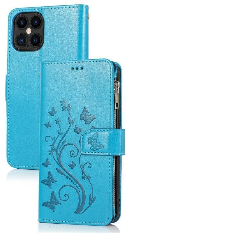 Coque iPhone 12 Mini étui en cuir durable vert rabat premium et aimant discret 5,4"