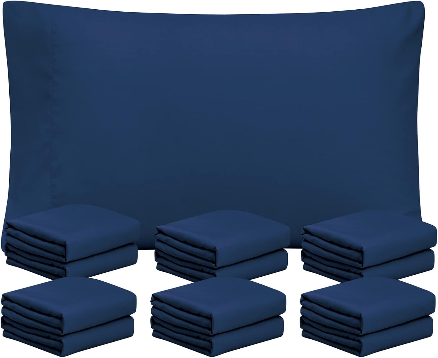 FreshCulture Navy Blue Pillowcases Queen Size 12 Pack