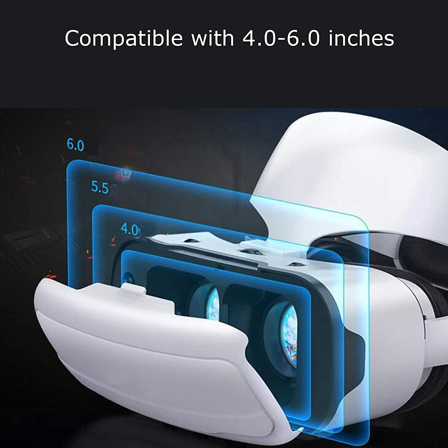 Occhiali da Realtà virtuale, Giochi Turno in Un-One VR Auricolare Stereo Integrato Occhiali 3D Virtual Reality Auricolare per VR Games & 3D Movies