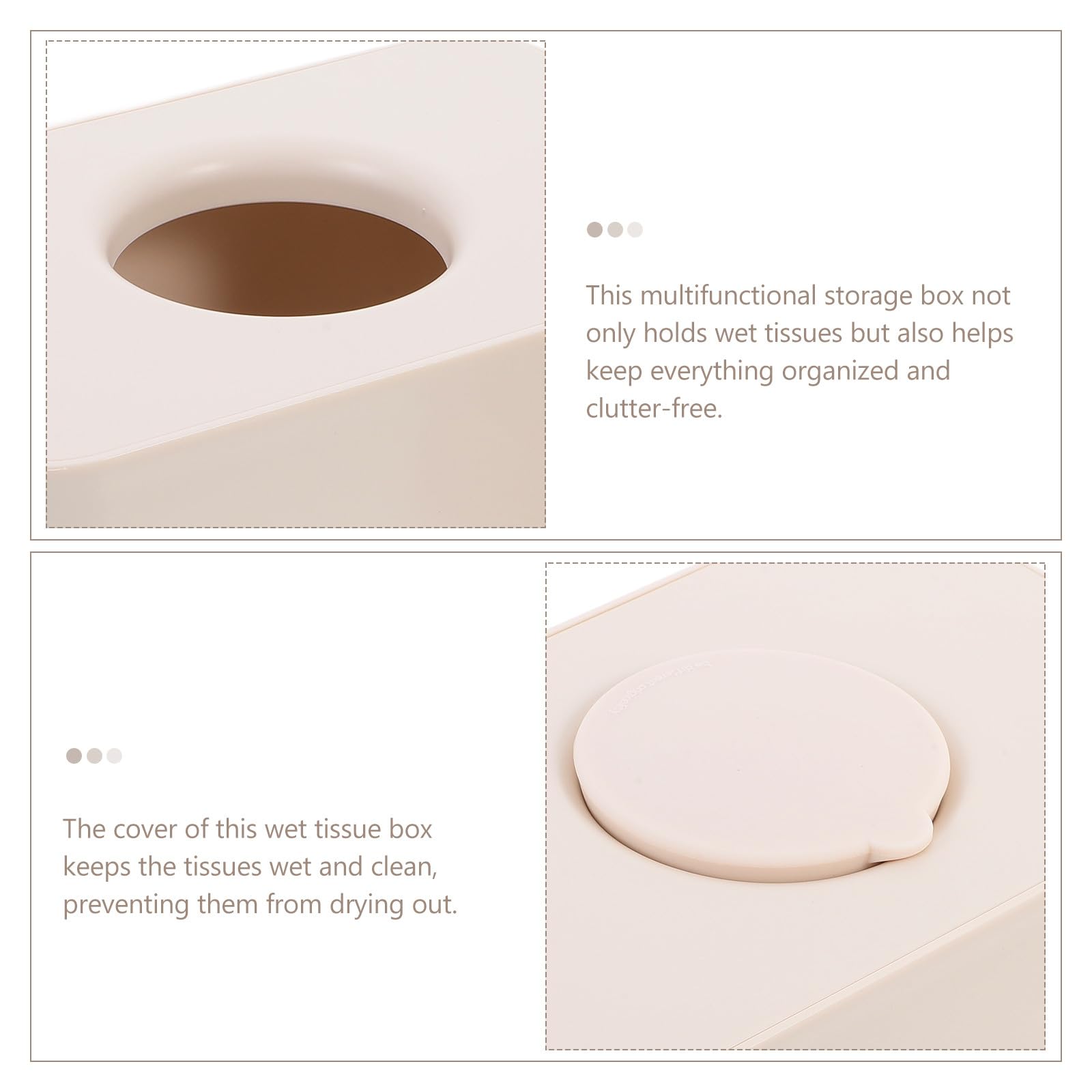 UKCOCO Boîte à Lingettes en Silicone Étanche Couvercle, Grosse Capacité, Protège et Maintient Lingettes Humides Fraîches pour Voiture et Maison