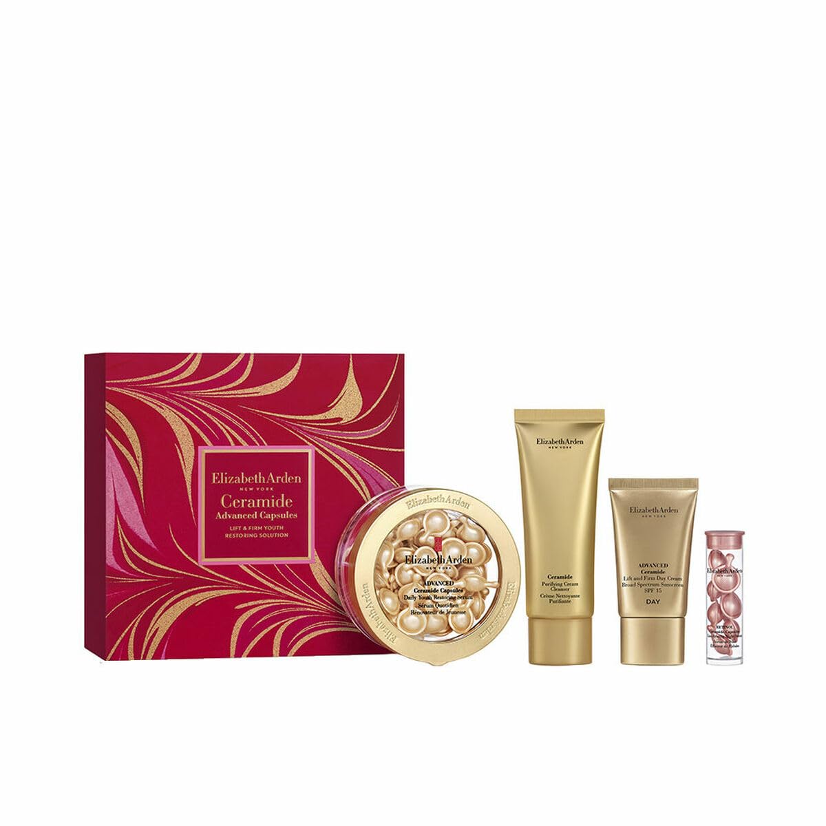 Elizabeth Arden Advanced Ceramide Kapseln, Set mit innovativen Jugendlösungen, Lifting & Straffung, 4 Stück, Geschenk für Damen